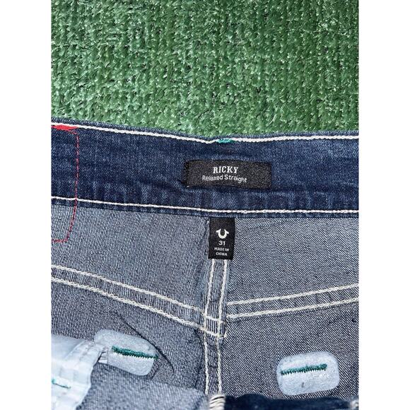 True Religion Ricky SN Medium Harvest Wash Jeans Size 31x34 Relaxed Straight - Picture 8 of 11
